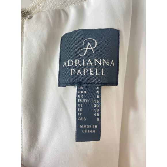 NWT ADRIANNA PAPELL DRESS 4 WHITE BRIDE BRIDAL WEDDING - Picture 4 of 10